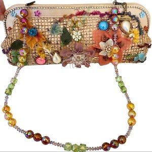 NWT Mary Frances RARE Carizma Evening Barrel Clutch Removable Shoulder Strap